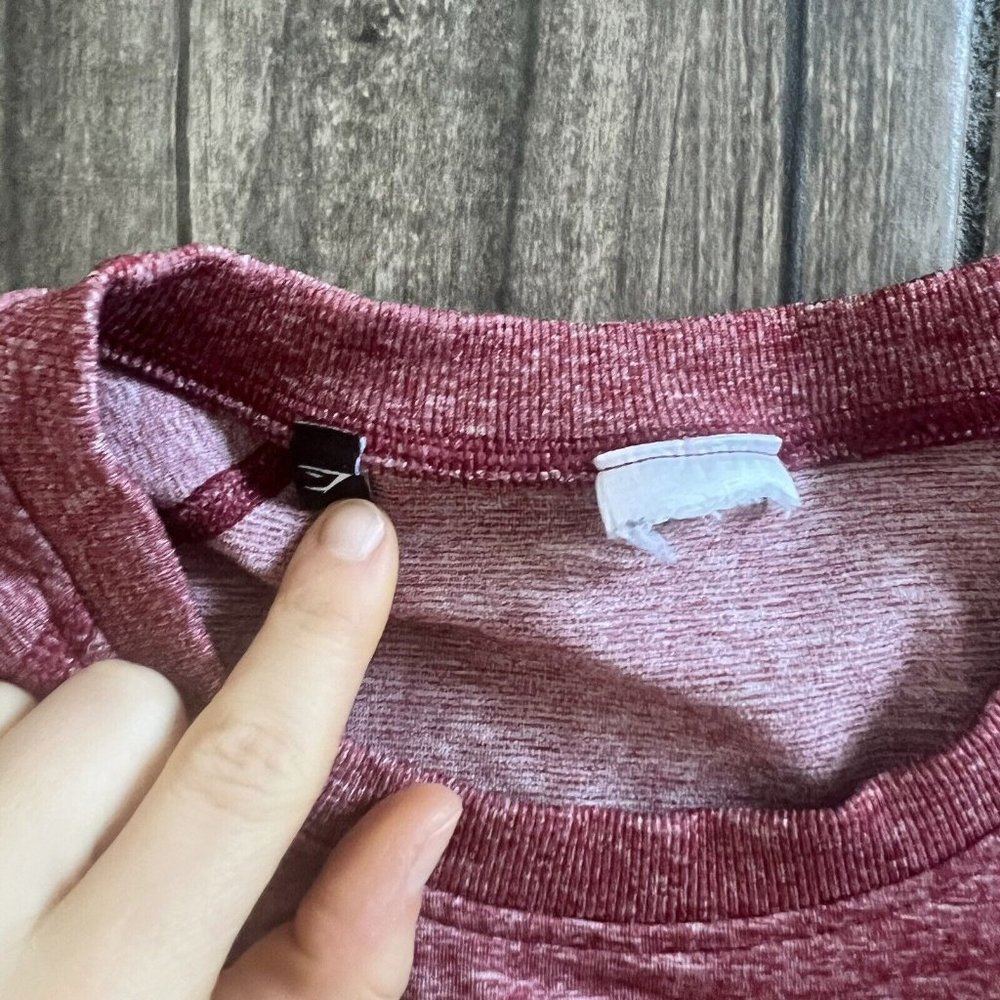 Gymshark Crop Top Pink Red Workout Shirt Size XS - Picture 6 of 6